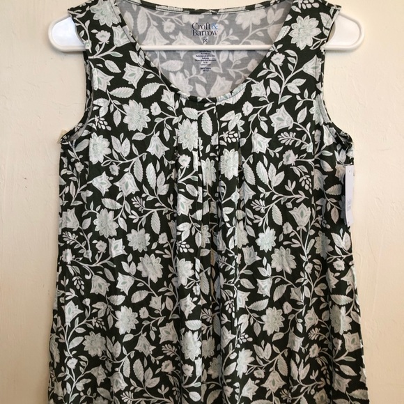 CROFT & BARROW Womens Semi Loose Sleeveless Top Size Small Petite Stretch New - Picture 2 of 9
